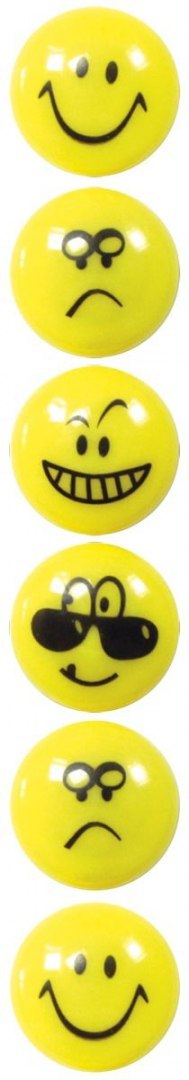 Fun&Joy Magnes Smiley okrągły żółty śr. 29mm Fun&Joy 6 sztuk