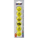 Fun&Joy Magnes Smiley okrągły żółty śr. 29mm Fun&Joy 6 sztuk