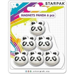 Starpak Magnes kształty panda 6szt biało-czarny Starpak (398962) 6 sztuk