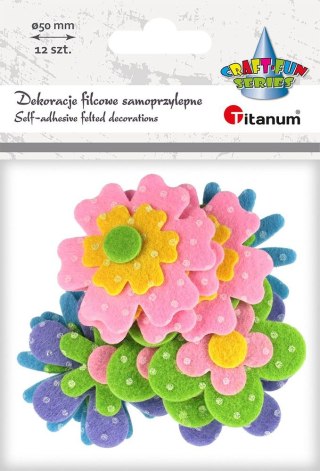 Titanum Naklejka (nalepka) Titanum Craft-Fun Series filcowa 3D kwiaty (M-02)