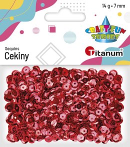 Titanum Cekiny Titanum Craft-fun Series okrągłe 7mm czerwone 14g (CM6R)