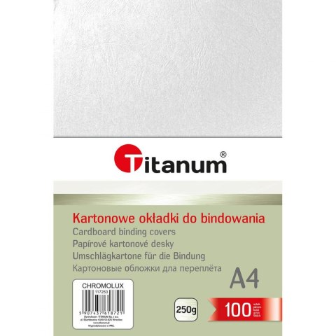 Titanum Karton do bindowania Titanum błyszczący - chromolux A4 biały 250g