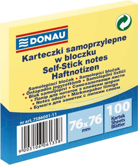 Donau Notes samoprzylepny Donau żółty 100k [mm:] 76x76 (7586001-11)