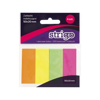 Strigo Notes samoprzylepny Strigo karteczki neonowe mix 200k [mm:] 50x20 (SSN006)