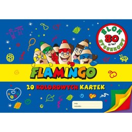 Flamingo Blok rysunkowy Flamingo kolorowy A4 20 kartek 80g/m?