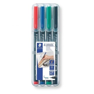 Staedtler Foliopis Staedtler Lumocolor 318 0,6 mm 4 kolory w etui