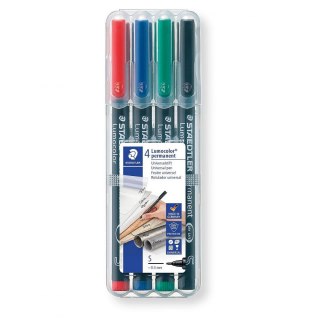 Staedtler Foliopis Staedtler Lumocolor F komplet 4 kolory (313 WP4)