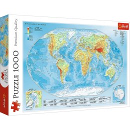 Trefl Puzzle Trefl mapa fizyczna świata 1000 el. (10463)