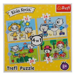 Trefl Puzzle Trefl Dzień Kici Koci 4w1 el. (34372)