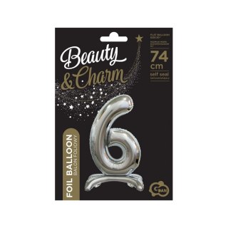 Godan Balon gumowy Godan Beauty&Charm cyfra stojąca srebrna srebrny 30cal (BC-ASS6)