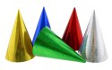 Czapka party holograficzne 5szt róże kolory mix papier (PZ-CZH5)