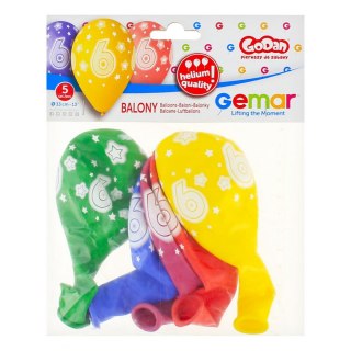 Godan Balon gumowy Godan Premium Hel z nadrukiem 6, 13 cali/5 sztuk mix 330mm 13cal (GS120/6)