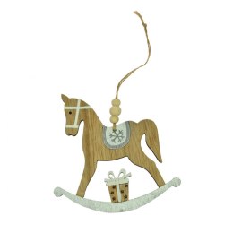 Arpex Ozdoba świąteczna Drewniana zawieszka - koń na biegunach Arpex (BD4826)