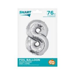 Godan Balon foliowy Godan Smart cyfra 8 srebrna 76cm (CH-SSR8)