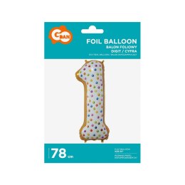 Godan Balon foliowy Godan cyfra 1 CIASTECZKO 34cal (BC-HCS1)