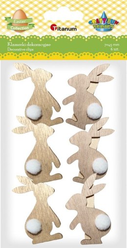 Titanum Ozdoba drewniana Titanum Craft-Fun Series klamerki drewniane króliczki (diy18-20)