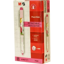 M&G Zakreślacz M&G Fluo-Click automatyczny, różowy 1,0-4,0mm (AHM27371)