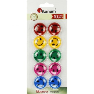 Titanum Magnes Titanum smiley okrągły mix śr. 29mm (T-025051) 10 sztuk