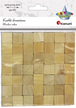 Titanum Ozdoba drewniana Titanum Craft-Fun Series Kostki drewniane 15x15mm 49szt.
