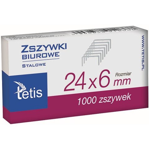 Tetis Zszywki 24/6 Tetis 1000 szt (GZ101-A)