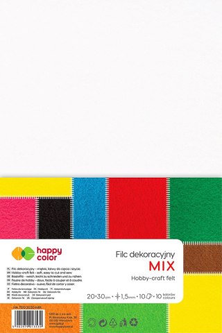 Happy Color Filc Happy Color kolor: mix 10 ark. [mm:] 200x300 (HA 7150 2030-MIX)