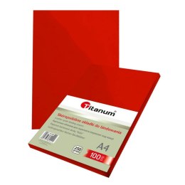 Titanum Karton do bindowania skóropodobny A4 czerwony 250g Titanum