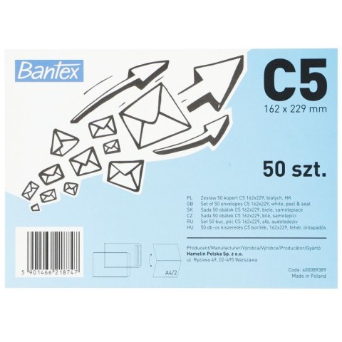 Bantex Koperta Bantex HK C5 biały (400089389) 50 sztuk