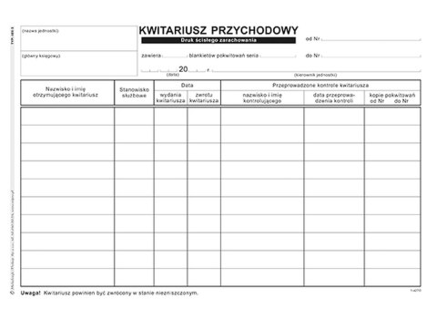 Michalczyk i Prokop Druk samokopiujący Michalczyk i Prokop Kwitariusz przychodowy A5,oryg.+ 2 kopie A5 60k. (400-3)