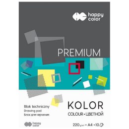 Happy Color Blok techniczny Happy Color Premium A4 kolorowy 220g 10k [mm:] 210x297