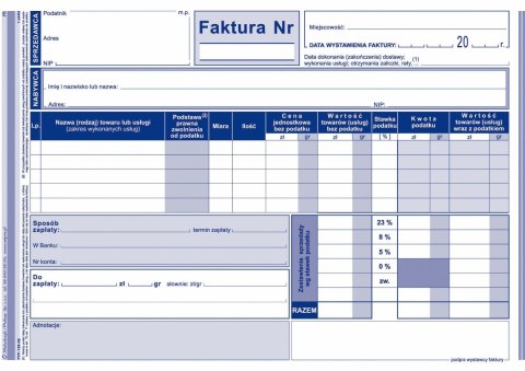 Michalczyk i Prokop Druk samokopiujący Michalczyk i Prokop Faktura VAT netto pełna A5 80k. (100-3E)