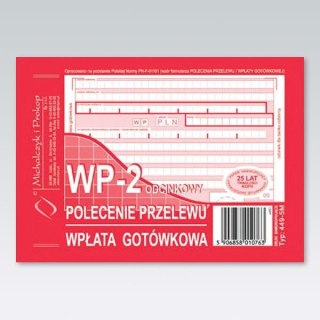 Michalczyk i Prokop Druk samokopiujący Michalczyk i Prokop Polecenie przelewu/wpłata gotówkowa 2-odc. A6 80k. (449-5M)