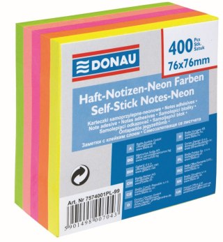 Donau Notes samoprzylepny Donau mix fluo 400k [mm:] 76x76 (7574001PL-99)