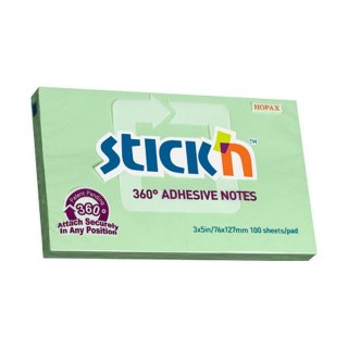 Stick'n Notes samoprzylepny Stick'n 360 stopni zielony 100k [mm:] 127x76 (21556)