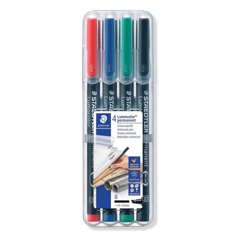 Staedtler Foliopis Staedtler Lumocolor B komplet 4 kolory (314 WP4)