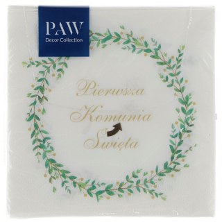 Paw Serwetki Paw Lunch komunia Communion Twigs biały bibuła [mm:] 330x330 (SDL151200)