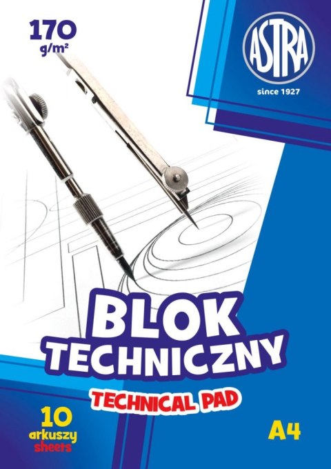 Astra Blok techniczny Astra A4 biały 170g 10k