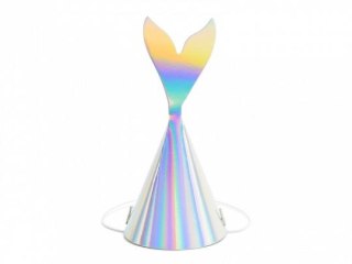 Partydeco Czapka party Partydeco Syrenka, opalizujący, 18cm srebrna papier (CPP19-017)