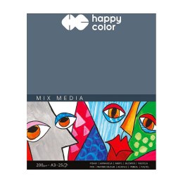 Happy Color Blok rysunkowy Happy Color mix media A3 biały 200g 25k (HA 3720 3040-A25)
