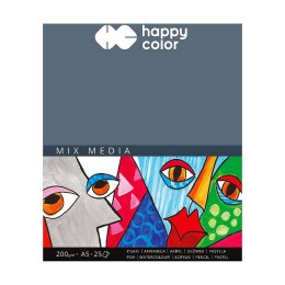Happy Color Blok rysunkowy Happy Color miz media młody artysta A5 biały 200g 25k (HA 3720 1520-A25)