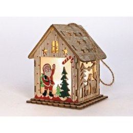 Adar Lampki świąteczne domek z Mikołajem, drewniany Adar (511828)