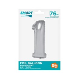 Godan Balon foliowy Godan Smart cyfra 1 srebrna 76cm (CH-SSR1)