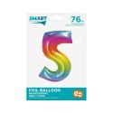 Godan Balon foliowy Godan Smart cyfra 5 tęcza 76cm (CH-STC5)