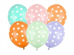 Partydeco Balon gumowy Partydeco Kropki, mix (1 op. / 6 szt.) mix 300mm (SB14P-318-000-6)