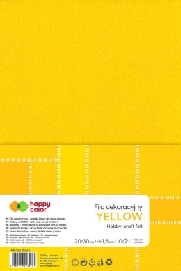 Happy Color Filc Happy Color kolor: żółty 10 ark. [mm:] 200x300 (HA 7150 2030-1)