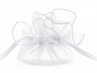 Partydeco Organza Partydeco Woreczki z organzy, biały, 25cm biały (WRG6-008-10)