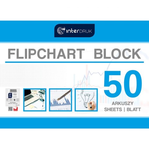 Interdruk Blok do tablic flipchart Interdruk 50k. 70g krata [mm:] 1000x640 (FLI50#)