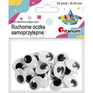 Titanum Oczy samoprzylepne Titanum Craft-Fun Series owalne ruchome 15x20mm