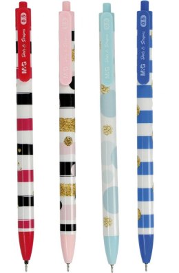 M&G Długopisy automatyczne Dots&Stripes ABP46471 M&G 0,5 mm niebieski wkład