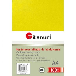 Titanum Karton do bindowania Titanum błyszczący - chromolux A4 żółty 250g