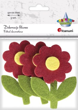 Titanum Ozdoba filcowa Titanum Craft-Fun Series kwiatki z łodygą (EA081)